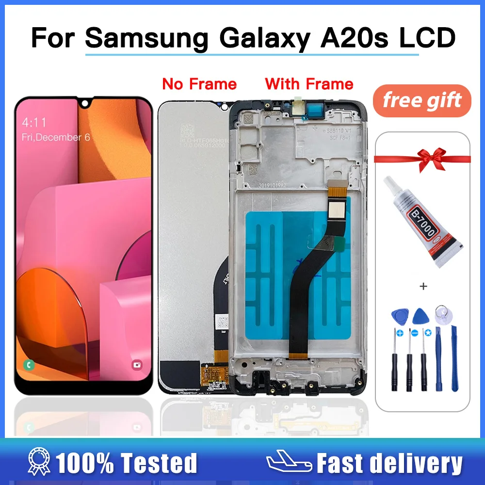 

For Samsung Galaxy A20s LCD Display with frame A207 2019 A2070 Touch Screen Digitizer Assembly SM-A207F/DS A207U replacement