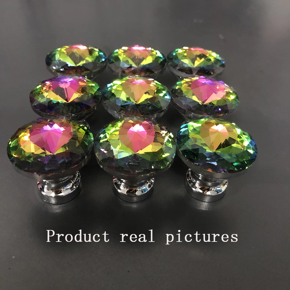 Ручка для мебели цветная хрустальная ручка стеклянная шкафа выдвижная дома