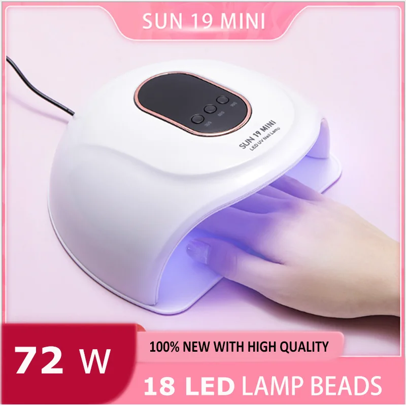 Портативный 72 Вт розовый маникюрная Сушилка для ногтей УФ светодиодный