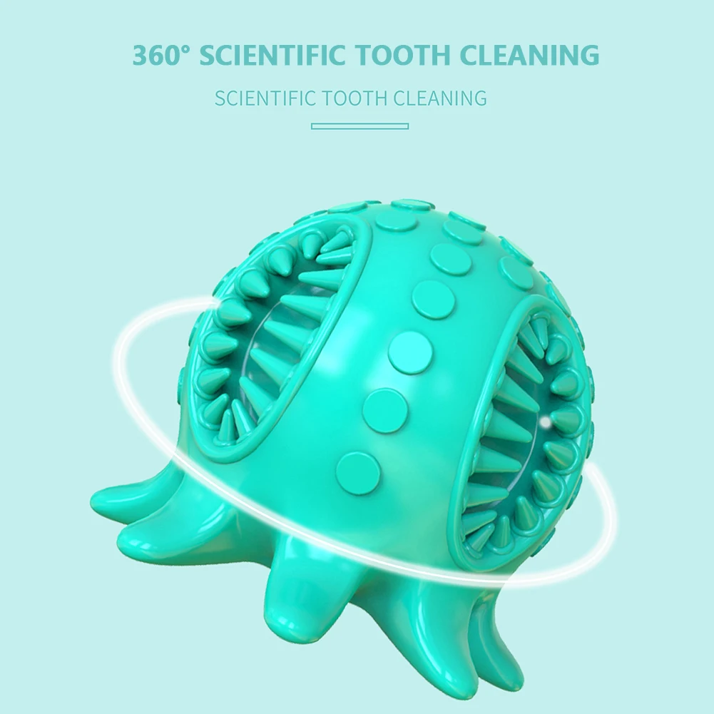 

Octopus Shape TPR Molar Toothbrush Ball Chewer Bite Resistant Sounding Toy Dog Molar Ball Bite Rod Pet Tooth Cleaning Supplies