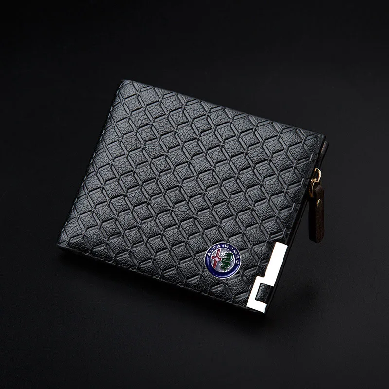 

Длинный короткий Стильный мужской модный топ из искусственной кожи с логотипом автомобиля сумка для карт кошелек для монет для Alfa Romeo Повсе...