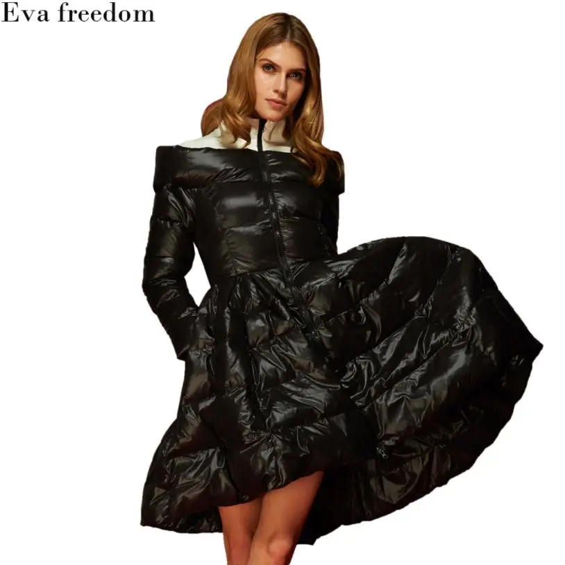 Зимняя Модная брендовая большая теплая парка на 90% белом утином пуху пальто в