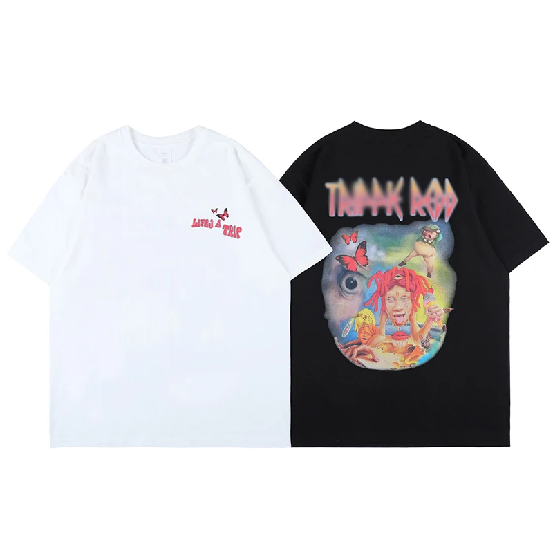 

Hip Hop Rapper Star T-Shirt Men's Cotton Absorbent Short Sleeve