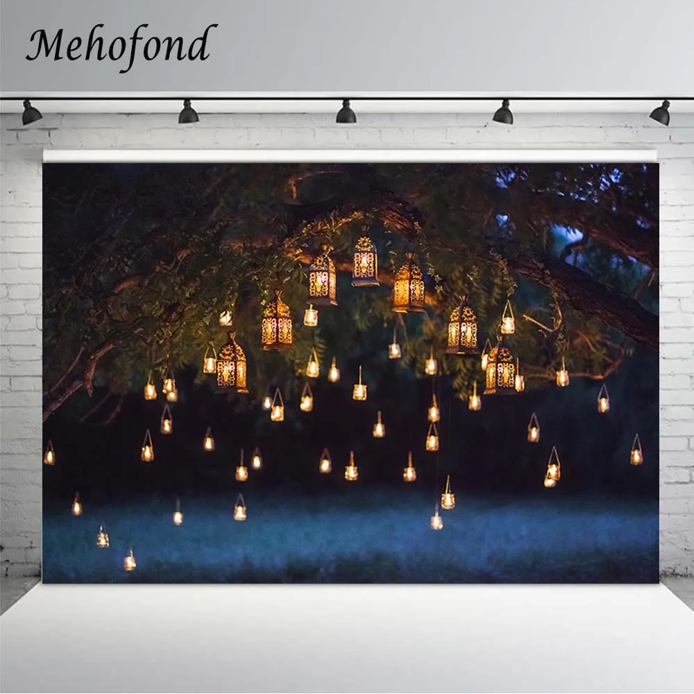 

Свадебный фон Mehofond для фотосъемки на открытом воздухе с изображением дерева ночного света с блестками Свадебный душ фотозона фон для фотос...