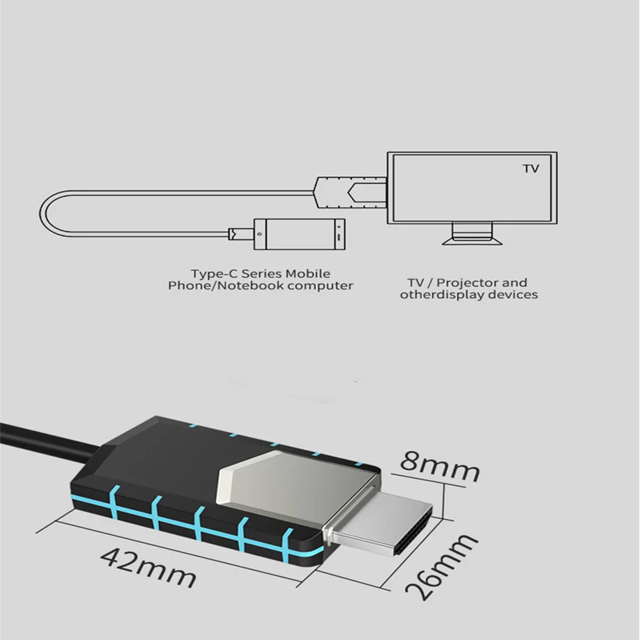 USB C к HDMI-совместимый адаптер 4K 30 Гц кабель Type HDMI для MacBook Samsung S10 Huawei Mate P20 Pro Type-C