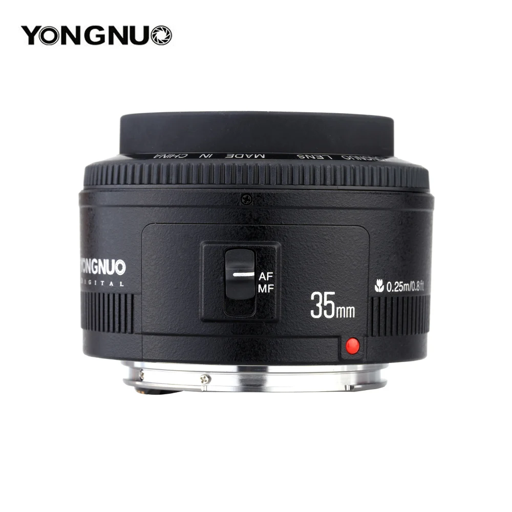 Объектив 35 мм YONGNUO F2.0 широкоугольный объектив с фиксированным/Прайм автофокусом