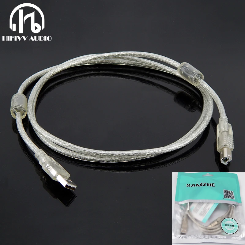 Hifi USB кабель декодер усилитель высокоскоростной тип A к type B Hifi кабель для передачи данных для DAC два магнитные кольца экранирование
