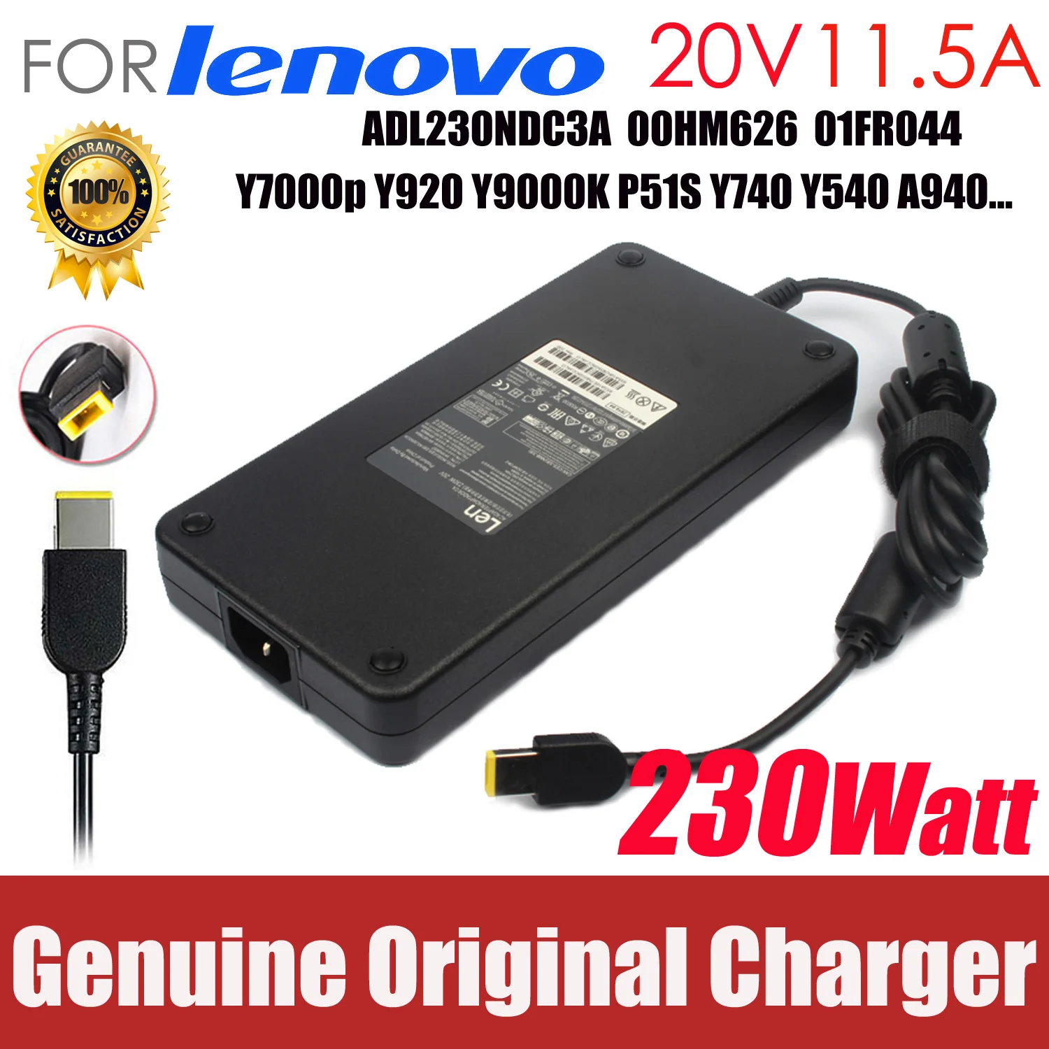 Оригинальный 20V 11.5A 230W адаптер переменного тока для Lenovo Легион Y740 Y920 Y540 P70 P71 P72 P73