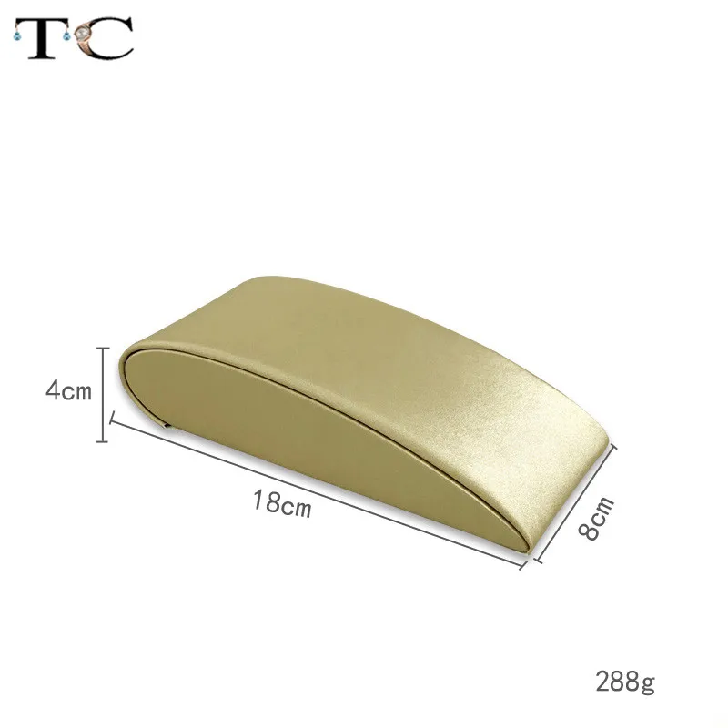 

Gold PU Leather Chain Holder 4pcs Showed Watch Display Necklace Rack Arc Style Jewelry Organizer Case