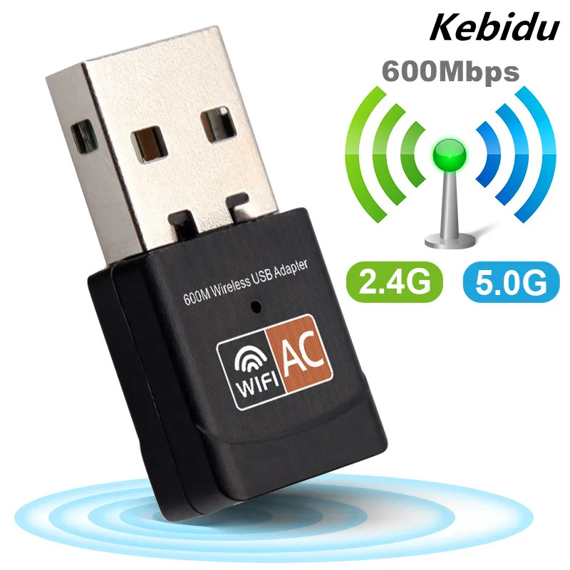 Мини USB WiFi адаптер 600 Мбит/с Wi-fi Wi-Fi 5 ГГц антенна Ethernet ПК 2 4G сетевая карта приемник -