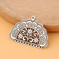 20pcslot tibetan silver half round chandelier multi connector charms pendants for earring necklace jewelry making accessories