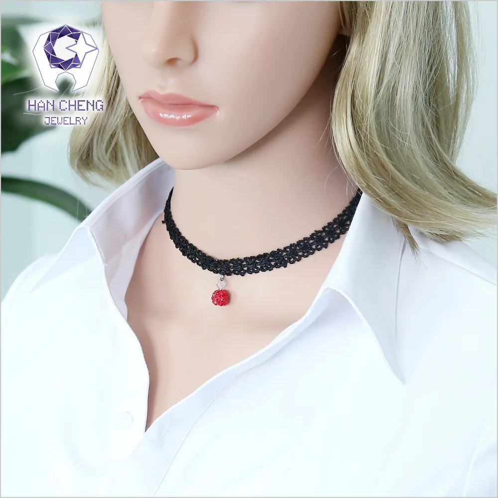 HanCheng Новое модное летнее кружевное ожерелье-чокер с лентами и стразами женские