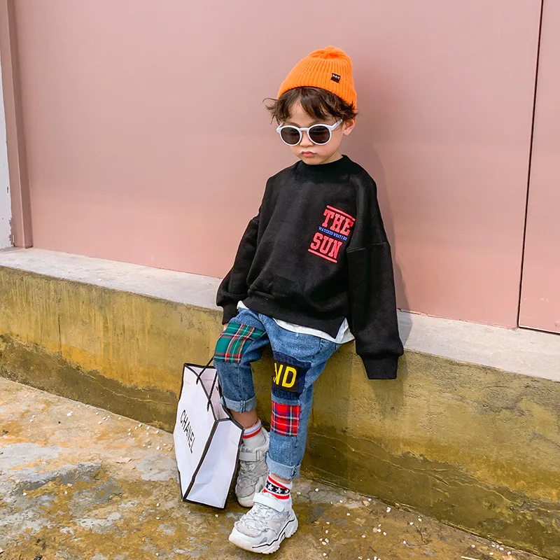 Детские джинсы для мальчиков коллекция 2019 года сезон осень детская одежда