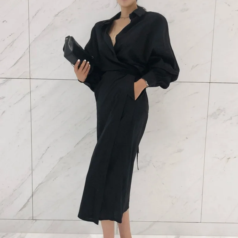 CHICEVER однотонное платье с высокой талией на шнуровке для женщин разрезом подоле