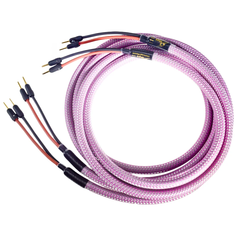 

HiFi MPS SGP-388SP HiFi 6N OFC+24K Gold Plated plug speaker audio cable amplifier CD DVD center speaker cable