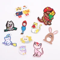 50pcslot embroidery patch animal cartoon bear owl girl clothing decoration sewing accessory diy iron heat transfer applique
