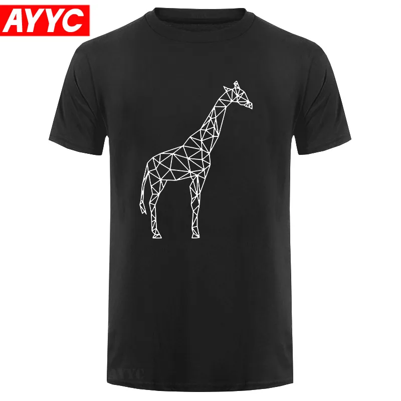 Футболка с геометрическим принтом жирафа новинка 2018 модная футболка животным