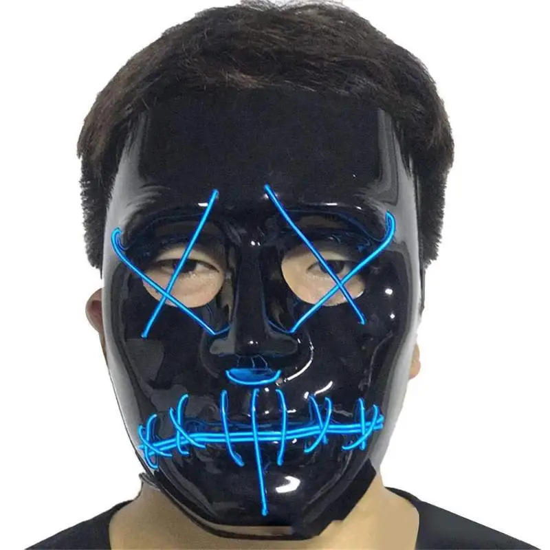Mask-2019 Popular EL Skull Cold Weird Glowing Funny Mask Halloween Masquerade Makeup Party Decoration Supplies Making Joy | Дом и сад