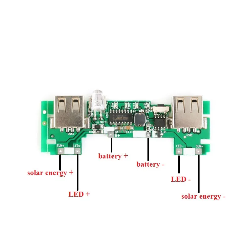 Пауэрбанк с двумя USB-портами 5 В 2 А модуль зарядной платы питания для литиевой