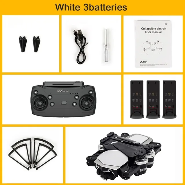 White 3 Battery JDRC JD-20S JD20S PRO WiFi FPV w/5MP 1080P HD камера 18 минут время полета складной Радиоуправляемый Дрон Квадрокоптер RTF - Цвет: White 3 Battery