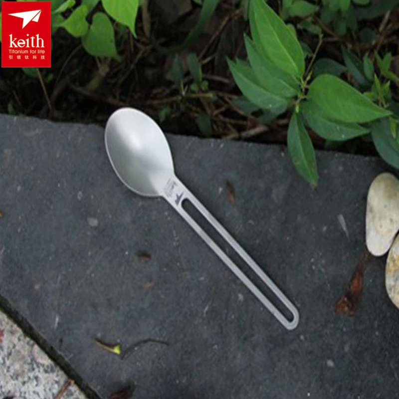 Пустая ложка с длинной ручкой Титановая посуда походные столовые приборы ультра