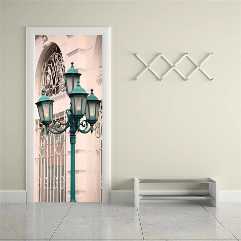 

Self-adhesive architectural art door sticker home decoration door cover wall sticker mural porch wallpaper poster