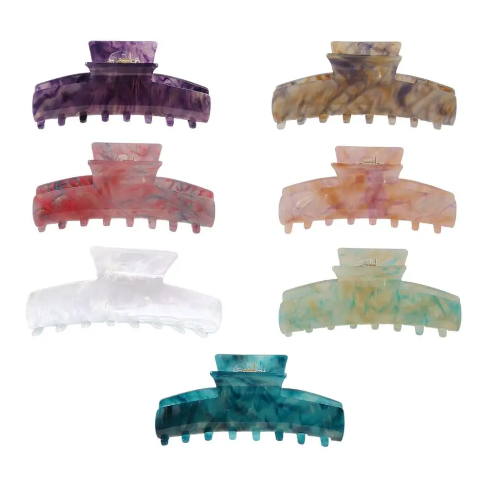 

Korean Geometric Acetate Resin Leopard Hair Claw Women Large Square Crab Hair Clips Elegant Lady Hair Accessories