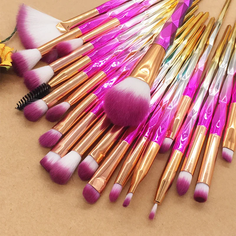 

20pcs Diamond Makeup Brush Set Eye Brush Beauty Tools Fan Powder Eyeshadow Contour Beauty Cosmetic Colorful For Make Up Tool