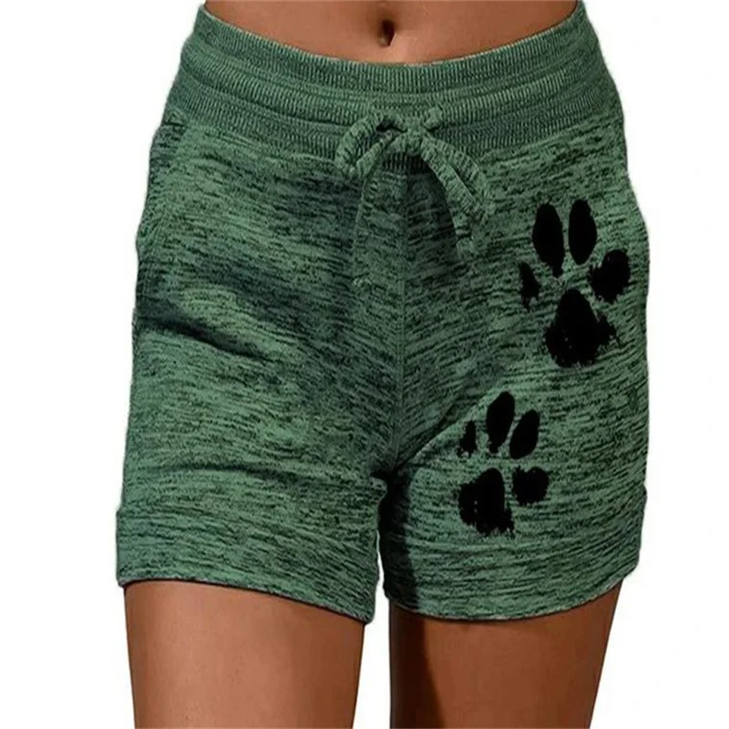 

1337 #2021 осенние новые женские быстросохнущие шорты с принтом, штаны для йоги, повседневные спортивные эластичные шорты на шнуровке с застежк...