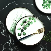 creative european dish plate ceramic western food plate household disc steak plate breakfast plate cutlery set decorative
