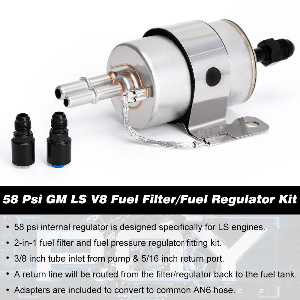 58PSI 6AN до 3/8 '❪N 5/16'' автомобильный топливный фильтр Регулятор топлива