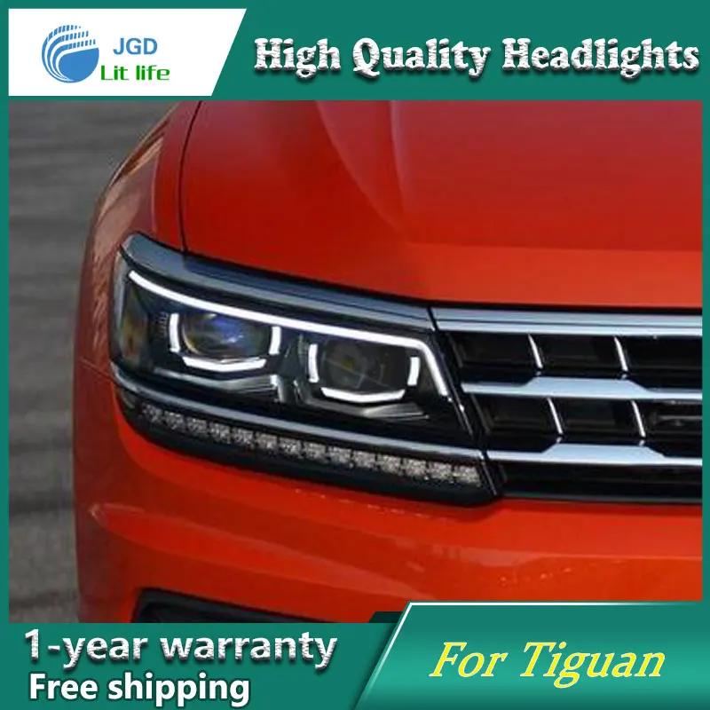 Высококачественный чехол для стайлинга автомобиля VW Tiguan 2017 фары светодиодные