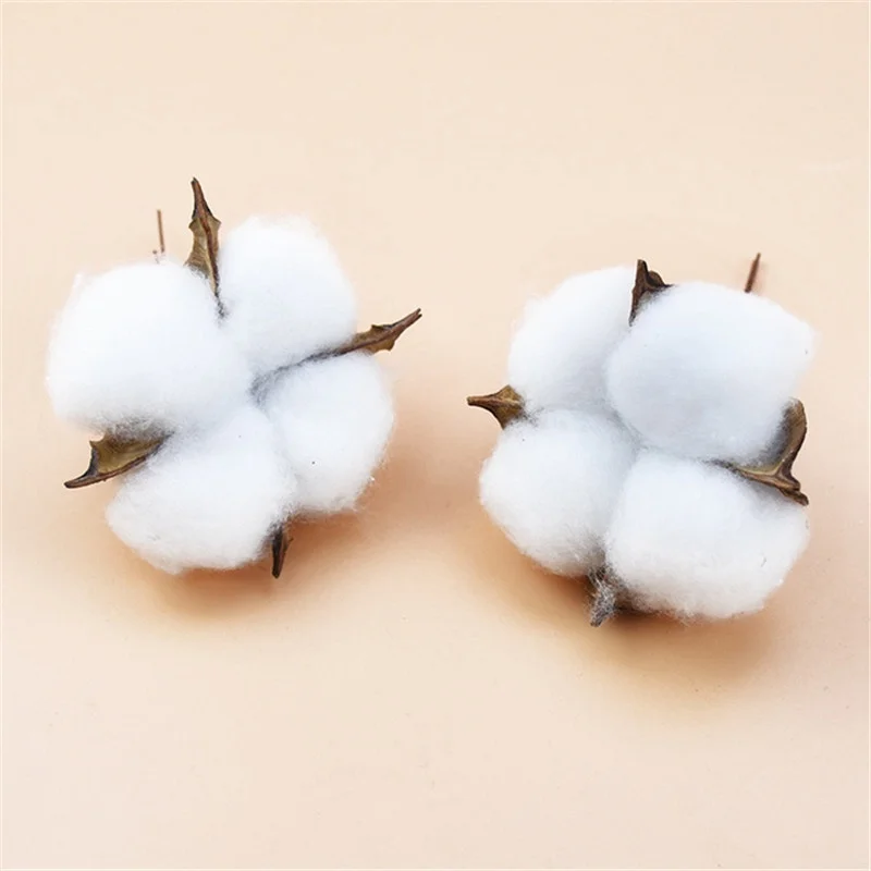 Fake flower Home Decor Christmas Diy Gifts White Cotton Artificial Flowers Decorative 10PCS | Дом и сад