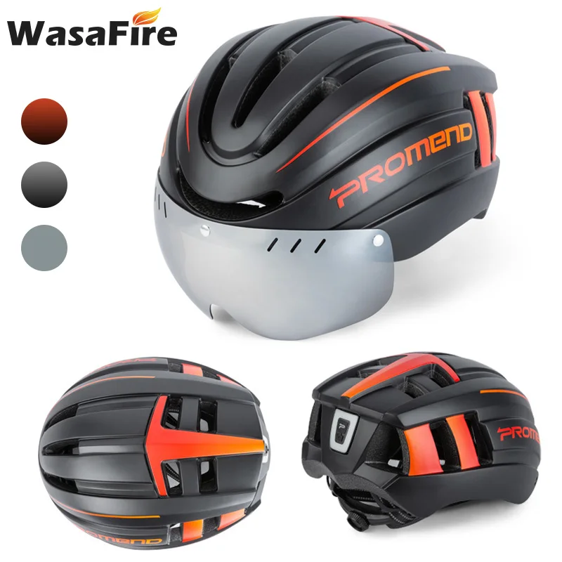

Bike Helmet with Magnetic Goggles & USB Rechargeable Taillight Cycling Racing Bicycle Helmet Ultralight MTB Helmet for Men Women