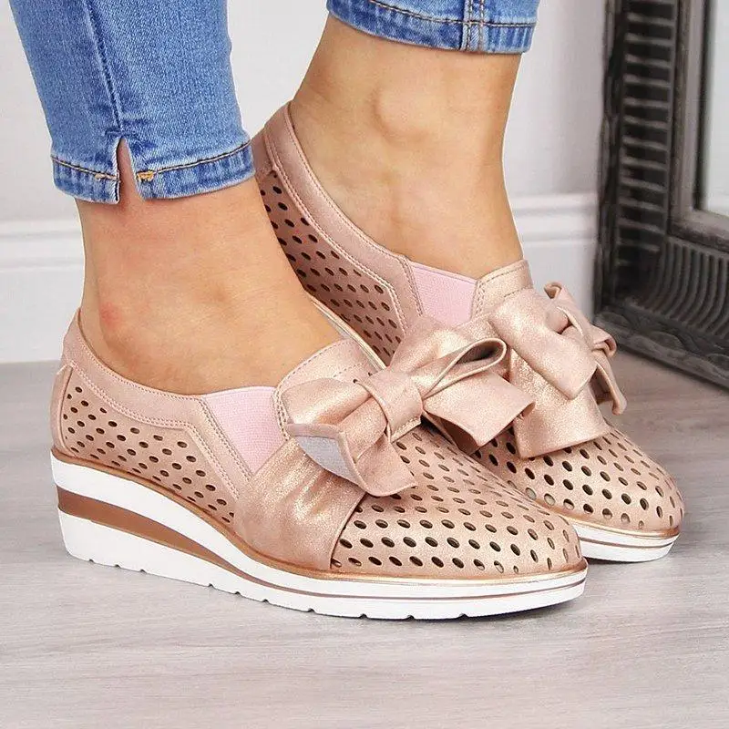 

Women Shoes New Autumn Low Heels Ladies Shoes Hollow Out zapatos de mujer Large Size Chunky Heels Pumps Shoes Woman 987