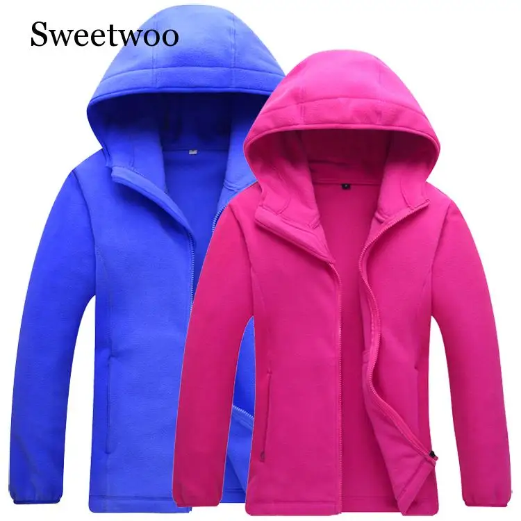 Утепленная флисовая ветрозащитная куртка с капюшоном для мужчин и женщин