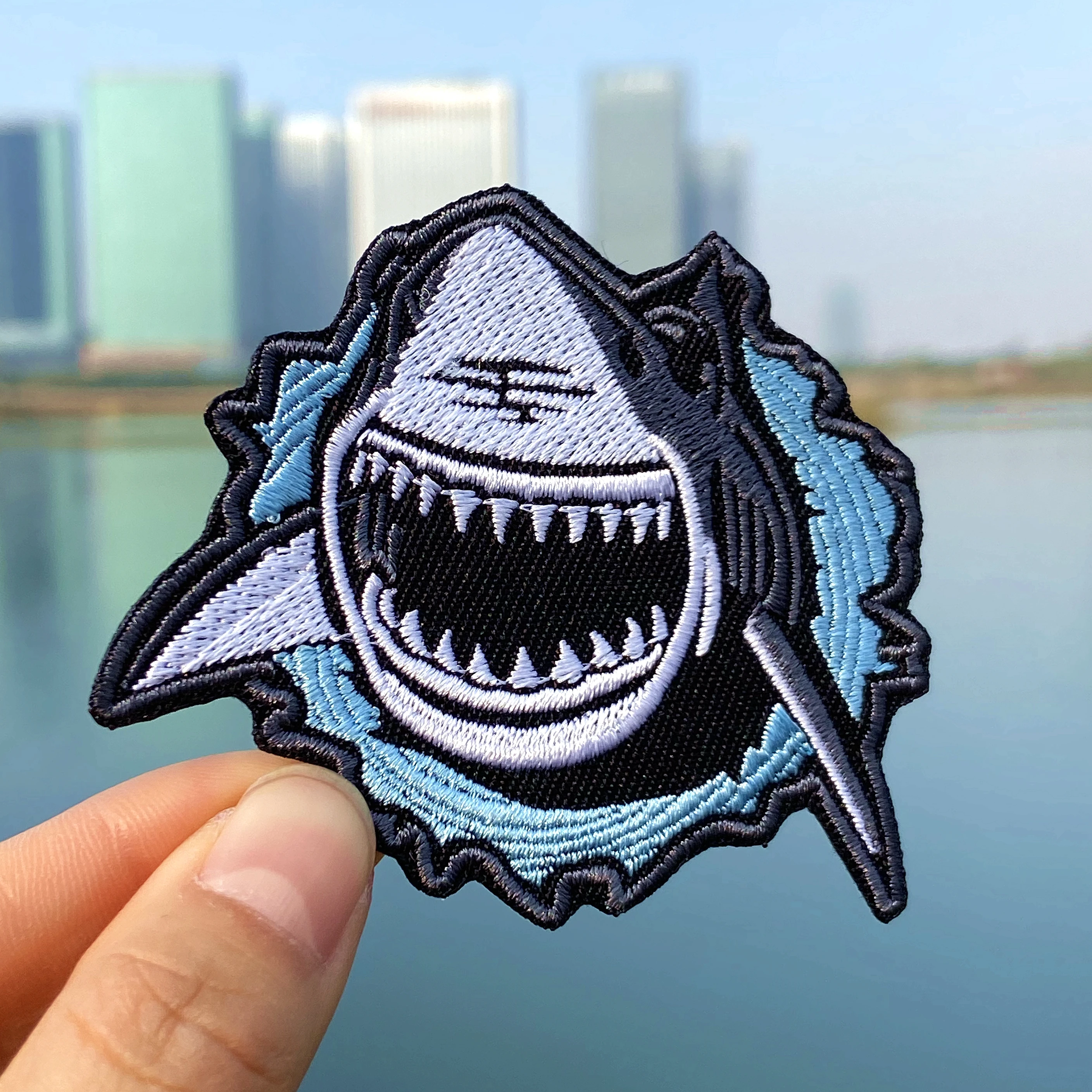 

Prajna Punk Skull Patches Iron On Embroidered Patches For Clothing Black and white Sticker On Clothes Snack Stripe On Clothes