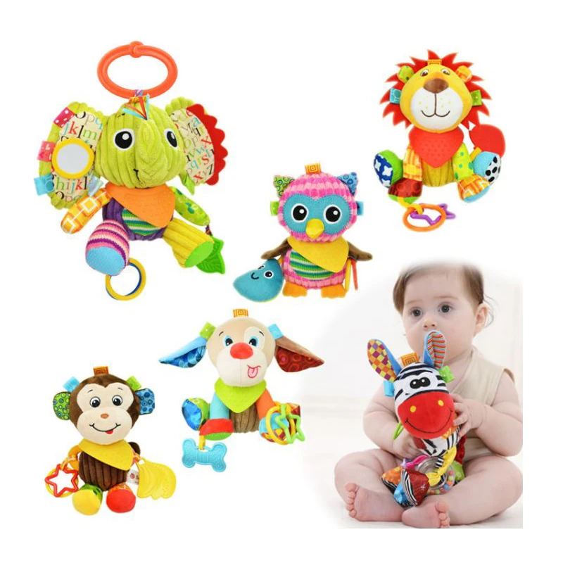 Plush Stuffed Animals Textured Soft Bed Crib Stroller Hanging Decor Activity Game Fun Baby Toys for Children Mobile | Игрушки и хобби