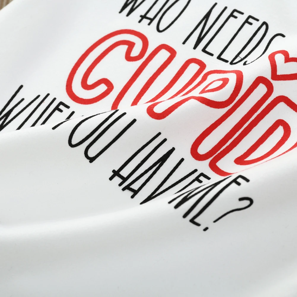 Детская одежда для маленьких девочек на День святого Валентина топы с короткими