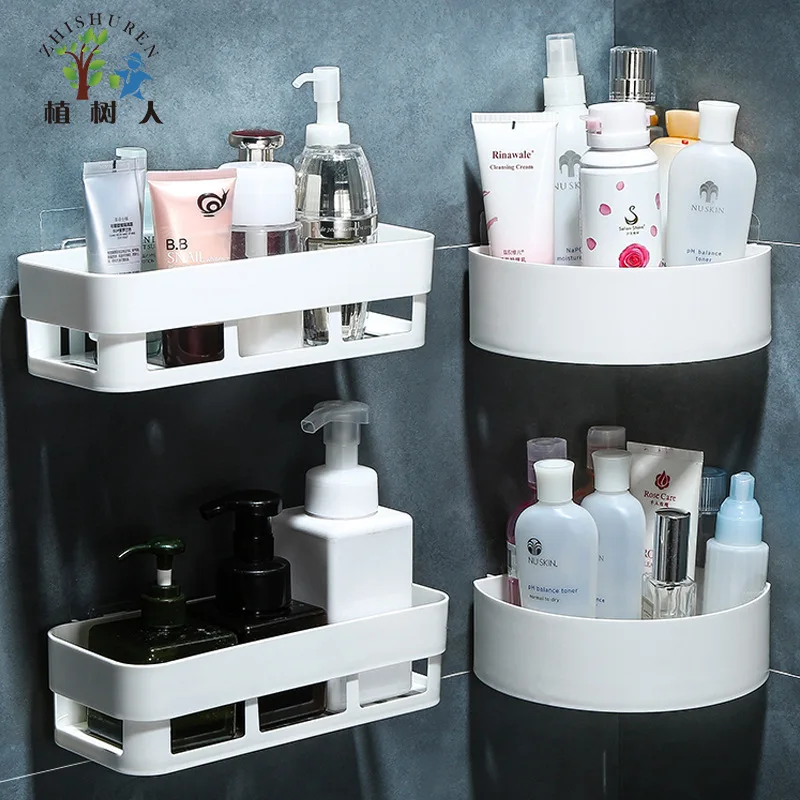 

Bathroom Storage Holder Shower Caddy Wall-Mounted Bathroom Shower Organizer Self-Adhesive Shelf Dropshipping