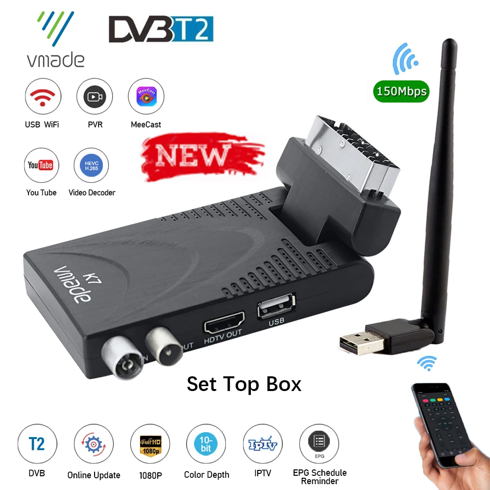 Новинка Цифровой ТВ приемник Upgrde DVB T2 HD 1080P тюнер Поддержка Meecast телефон пульт