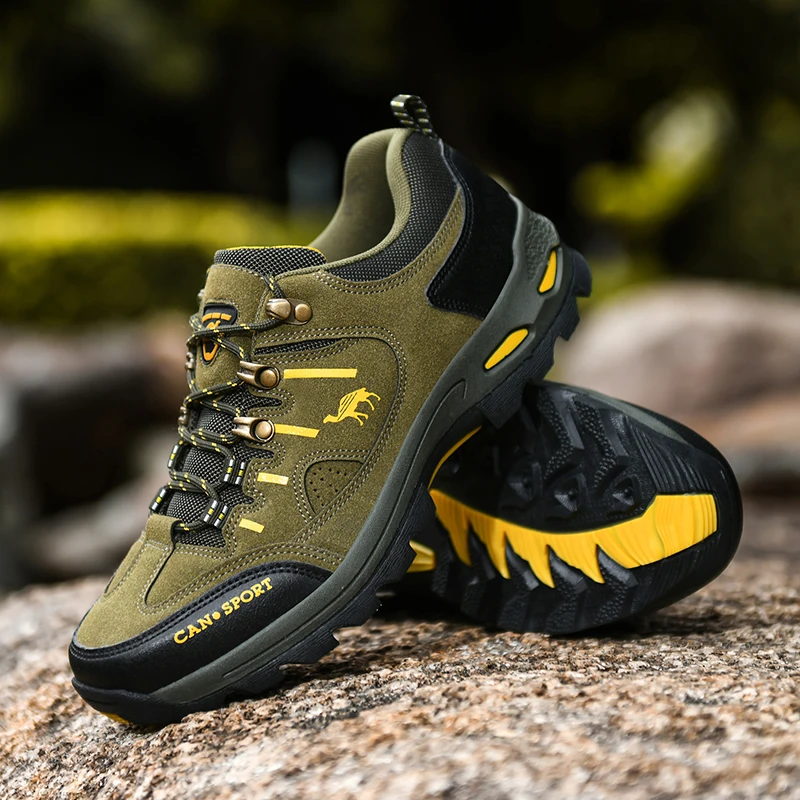 New Men Hiking Shoes Comfortable Climbing Shoes Outdoor Non-Slip Mountain Shoes for Walking Trekking Camping Trail Running Shoes