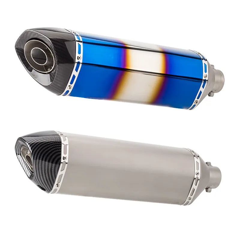 

Motorcycle modified half blue stainless steel carbon fiber exhaust pipe TMAX530 F800GS F850GS NMAX CBR500 with DB killer