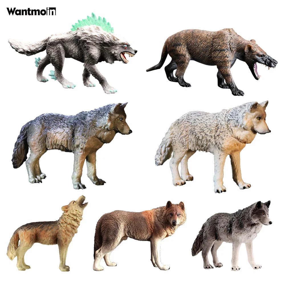 Диких животных игрушка Волк реалистичные лесных волка фигурки Набор игрушек