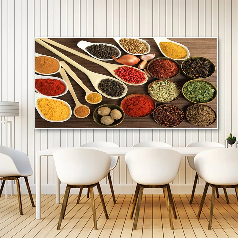 

Modern Kitchen Canvas Painting Wall Art Spices Fruits Sala Posters And Prints Modular Pictures For Restaurant Home Decoration