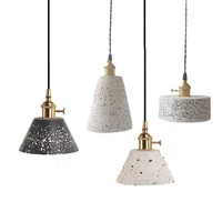nordic white cement pendant lights fixtures bar living room kitchen modern hanging lamp light suspension luminaire lighting