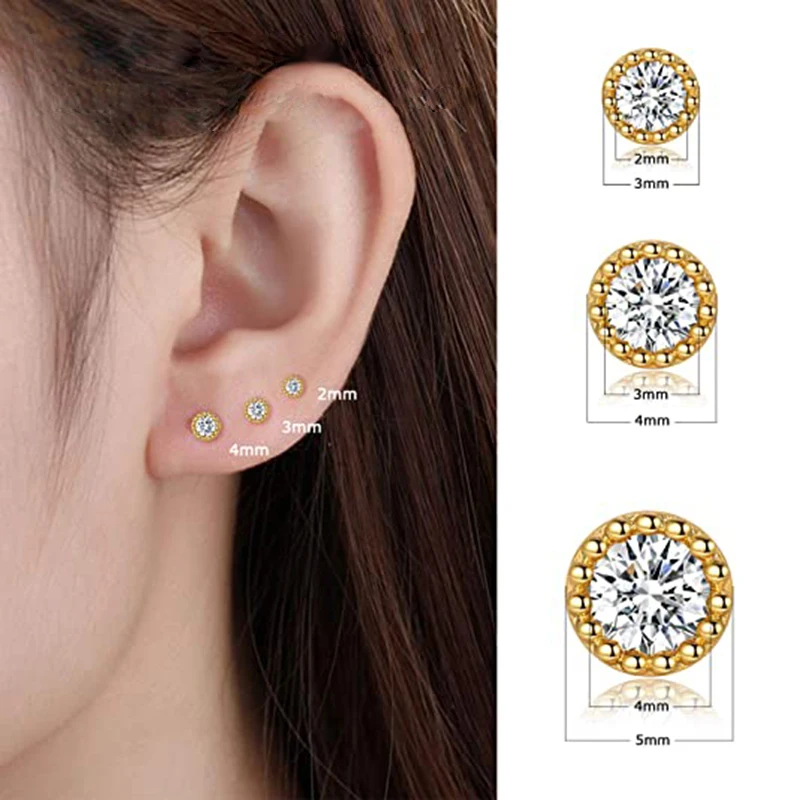 

Aide 925 Sterling Silver Mini Glossy Stud Earrings for Women Fashion Earrings 2020 Simple Star Earrings pircing oreja cartilago