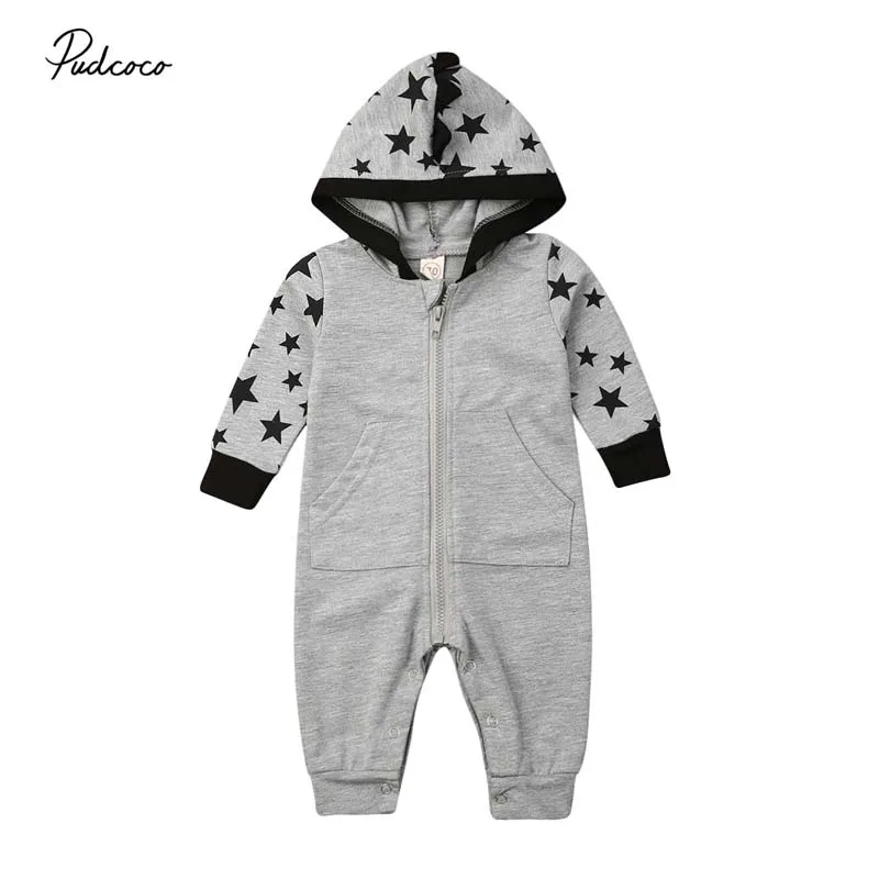 Детская одежда на весну и осень комбинезон с капюшоном объемным динозавром для