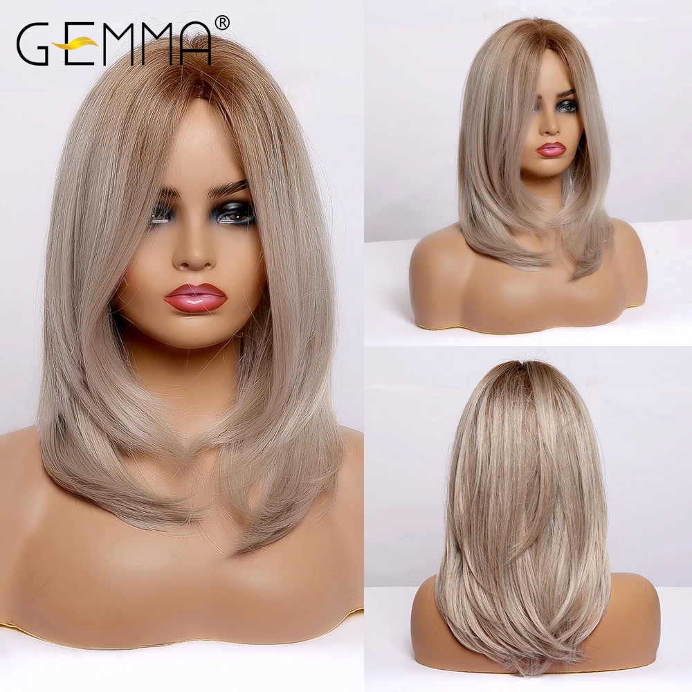 Парик женский GEMMA прямой синтетический из искусственных волос с эффектом омбре