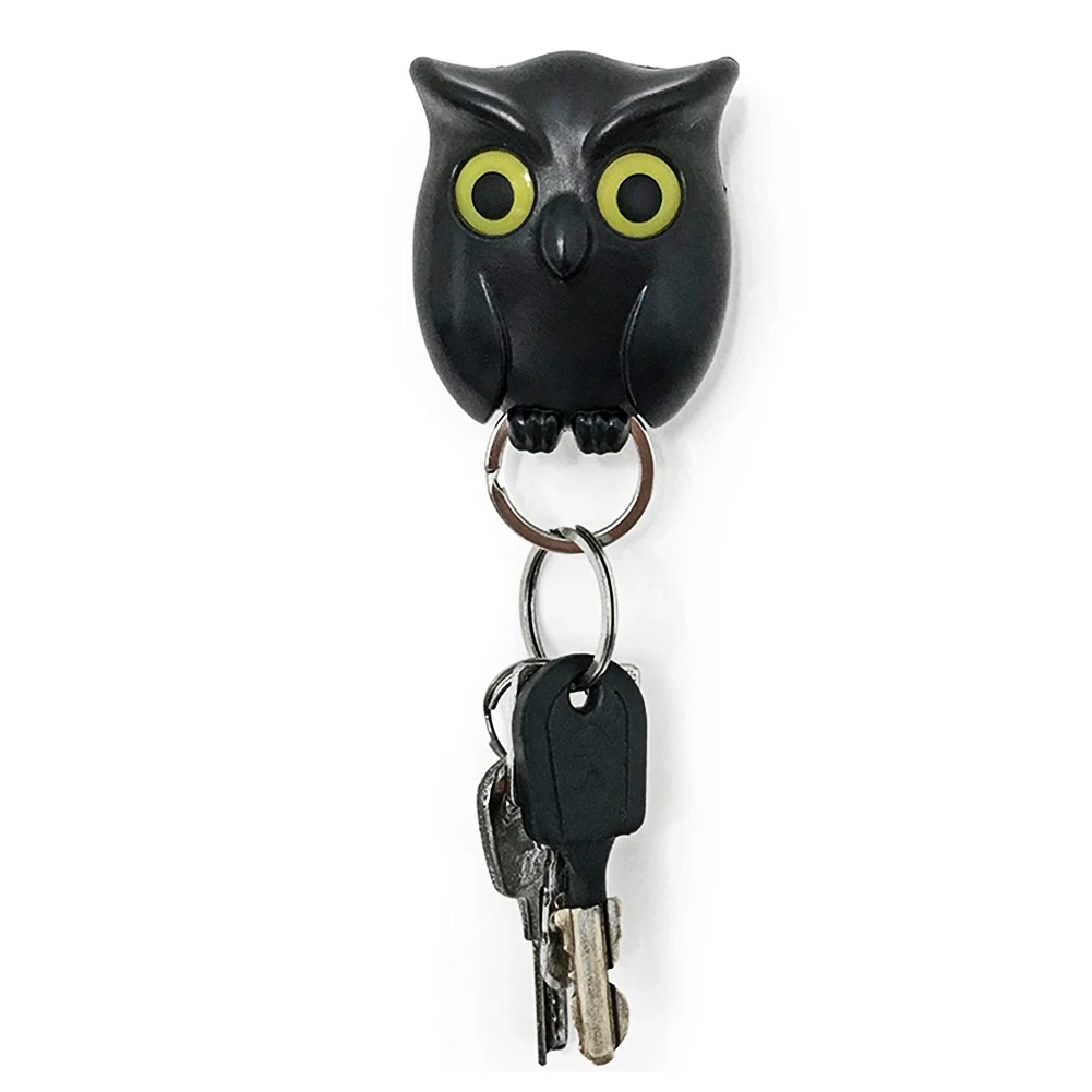 Durable Decoration Magnetic Cute Owl Shape Wall Mounted Hanging Hanger Organizer Multifunction Key Holder Hook Home